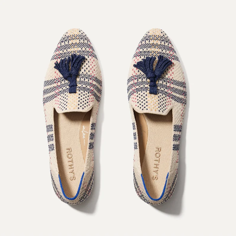 Women's Memory Foam Insole Loafers in Pink for Added Comfort The Almond Tassel Loafer - Spring Plaid Women's Memory Foam Insole Loafers in Pink for Added Comfort The Almond Tassel Loafer - Spring Plaid