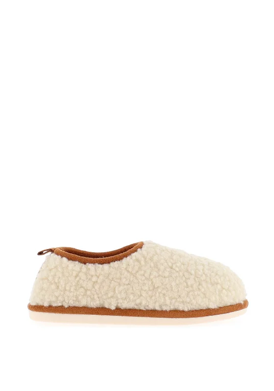 Women's Slippers with a Quilted Pattern in Gray for Added Style Lunar Lorella Sherling Slipper, Cream