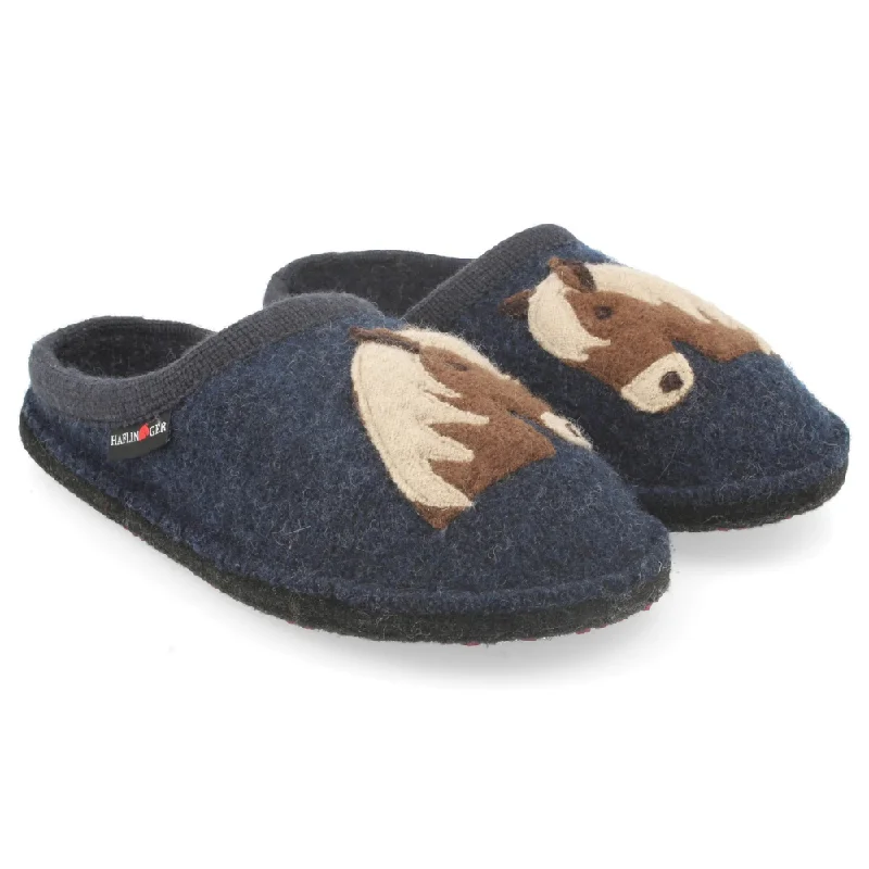 Women's Gel - Cushioned Slippers with a Soft Sole in Blue for All - Day Comfort Haflinger Poni Captains Blue Wool Slipper (Women's) Women's Gel - Cushioned Slippers with a Soft Sole in Blue for All - Day Comfort Haflinger Poni Captains Blue Wool Slipper (Women's)