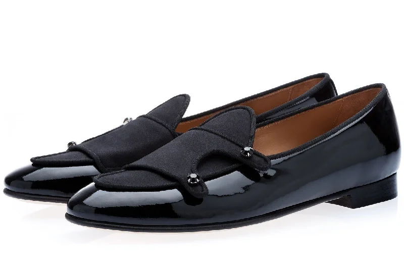 Women's Slippers with a Built - in Heel in Black for a Slightly Elevated Look TANGERINE 7 MULTI BLACK BELGIAN LOAFERS Women's Slippers with a Built - in Heel in Black for a Slightly Elevated Look TANGERINE 7 MULTI BLACK BELGIAN LOAFERS