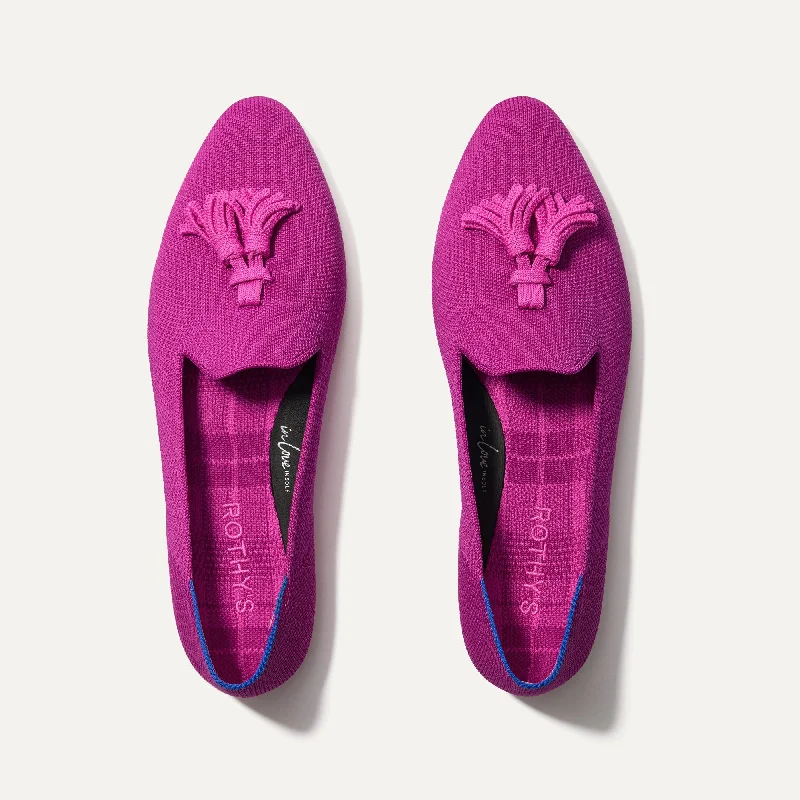 Women's Bow - Embellished Loafers in Red for a Feminine Touch The Almond Tassel Loafer - Pink Bramble Women's Bow - Embellished Loafers in Red for a Feminine Touch The Almond Tassel Loafer - Pink Bramble