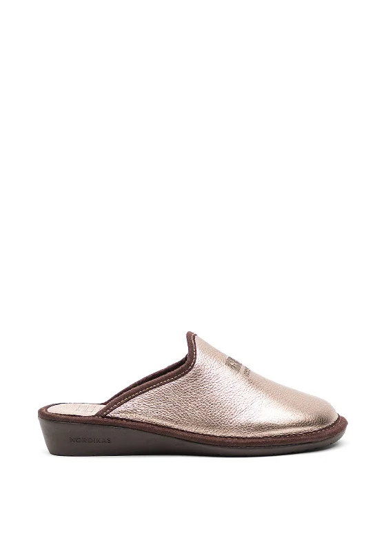 Women's Ballet Flat - Style Slippers with a Rhinestone Embellishment in Silver for a Glamorous Touch Nordikas Womens Slip On Slippers, Pewter Women's Ballet Flat - Style Slippers with a Rhinestone Embellishment in Silver for a Glamorous Touch Nordikas Womens Slip On Slippers, Pewter