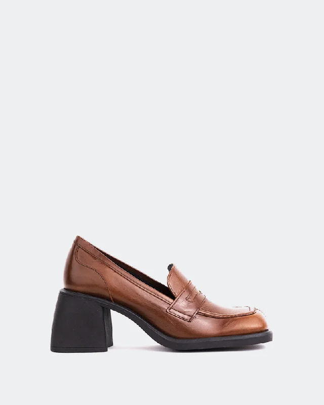 Women's Bow - Embellished Loafers in Red for a Feminine Touch Station Chestnut Leather Women's Bow - Embellished Loafers in Red for a Feminine Touch Station Chestnut Leather