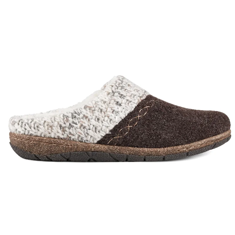 Women's Moccasin - Style Slippers with Fringe Detail in Brown for a Rustic Look Women's Elana Slipper Mahogany Women's Moccasin - Style Slippers with Fringe Detail in Brown for a Rustic Look Women's Elana Slipper Mahogany