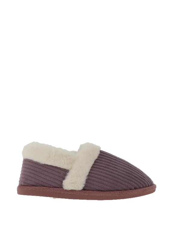Women's Faux Fur Lined Slippers with Memory Foam Insoles in Pink for Cozy Nights Lunar Slip On Memory Foam Ribbed Slippers, Lilac Women's Faux Fur Lined Slippers with Memory Foam Insoles in Pink for Cozy Nights Lunar Slip On Memory Foam Ribbed Slippers, Lilac