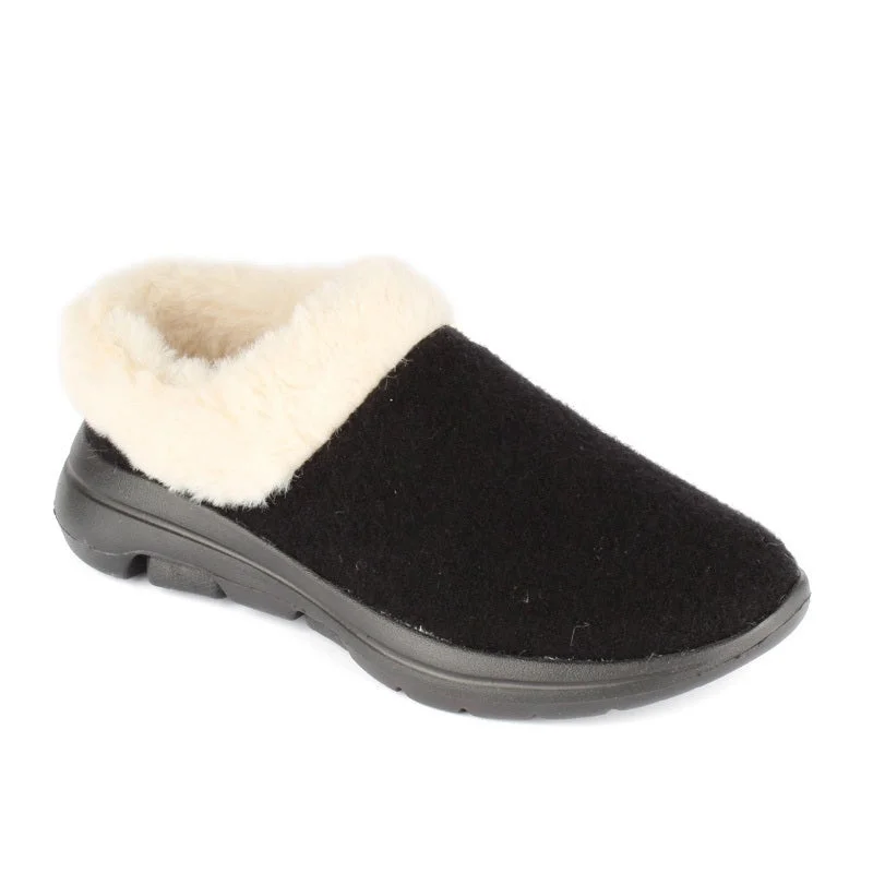 Women's Slippers with a Quilted Pattern in Gray for Added Style Women's Dolly Wool Clog Women's Slippers with a Quilted Pattern in Gray for Added Style Women's Dolly Wool Clog
