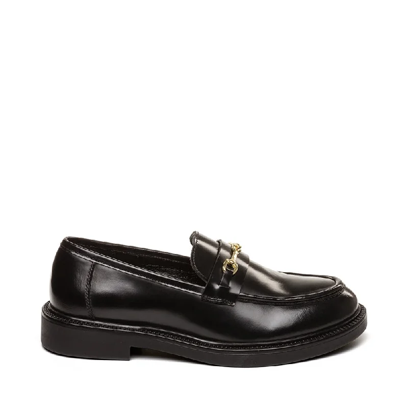 Women's Fur - Lined Loafers in Tan for a Cozy Winter Option Huddles Flat Shoe BLACK LEATHER Women's Fur - Lined Loafers in Tan for a Cozy Winter Option Huddles Flat Shoe BLACK LEATHER
