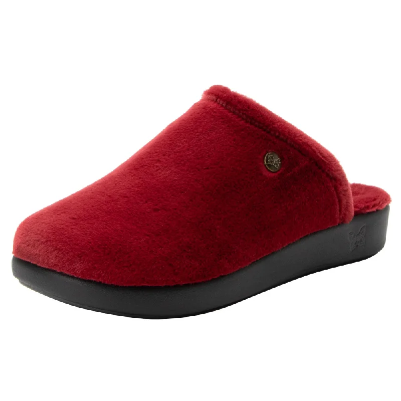 Women's Moccasin - Style Slippers with Fringe Detail in Brown for a Rustic Look Alegria Comfee Wuzzy Wine Slipper (Women's) Women's Moccasin - Style Slippers with Fringe Detail in Brown for a Rustic Look Alegria Comfee Wuzzy Wine Slipper (Women's)