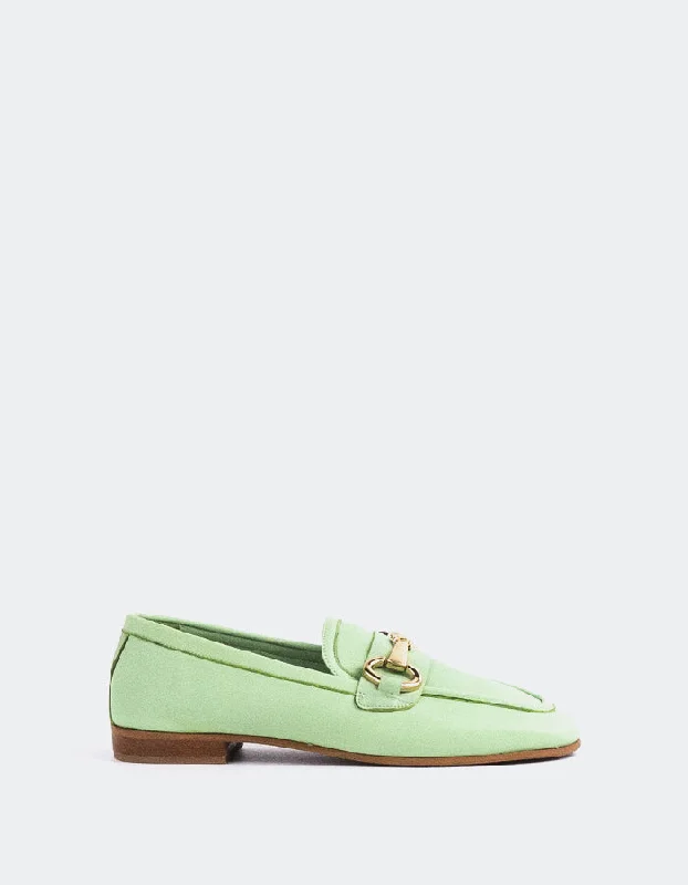 Women's Memory Foam Insole Loafers in Pink for Added Comfort Fayette Green Leather