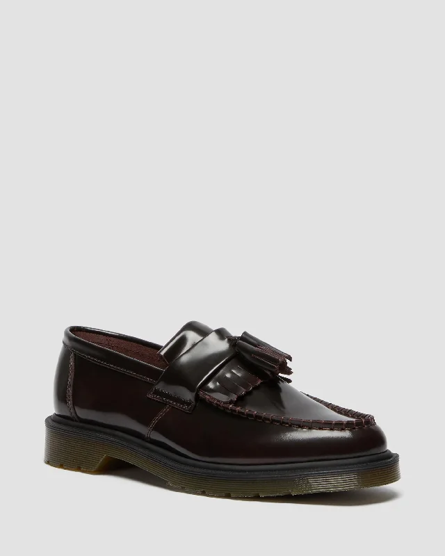 Women's Tassel - Trimmed Loafers with a Low Heel in Olive Green for a Trendy Twist Adrian Arcadia Leather Loafers Women's Tassel - Trimmed Loafers with a Low Heel in Olive Green for a Trendy Twist Adrian Arcadia Leather Loafers