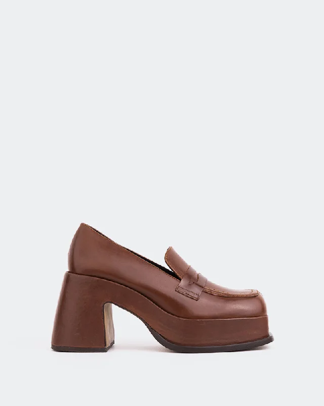 Women's Geometric - Patterned Loafers in Multicolor for a Fashion - Forward Look Rochfort Chestnut Leather Women's Geometric - Patterned Loafers in Multicolor for a Fashion - Forward Look Rochfort Chestnut Leather