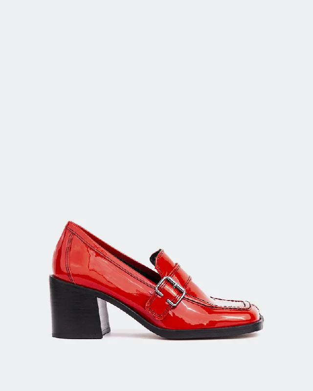 Women's Embroidered Floral Pattern Loafers in Beige for a Spring - Inspired Outfit Camelot Red Patent Women's Embroidered Floral Pattern Loafers in Beige for a Spring - Inspired Outfit Camelot Red Patent