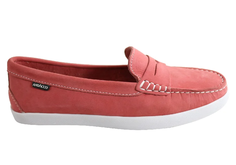 Women's Cashmere - Lined Loafers in Burgundy for Warmth in Winter Andacco Millie Womens Comfortable Flat Leather Loafers Made In Brazil