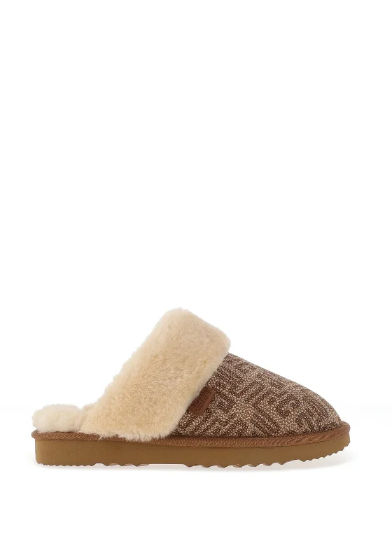 Women's Gel - Cushioned Slippers with a Soft Sole in Blue for All - Day Comfort Yukon Canada Albert Abstract Print Slippers, Tan Women's Gel - Cushioned Slippers with a Soft Sole in Blue for All - Day Comfort Yukon Canada Albert Abstract Print Slippers, Tan