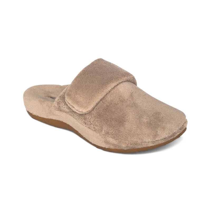Women's Gel - Cushioned Slippers with a Soft Sole in Blue for All - Day Comfort Aetrex Mandy FE202 Coffee Women's Gel - Cushioned Slippers with a Soft Sole in Blue for All - Day Comfort Aetrex Mandy FE202 Coffee