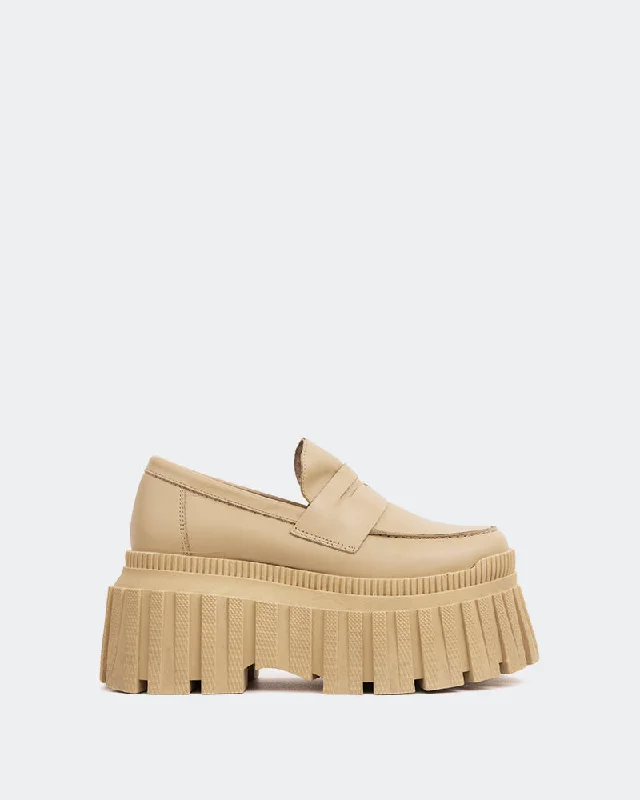 Women's Geometric - Patterned Loafers in Multicolor for a Fashion - Forward Look Leiza Cream Leather Women's Geometric - Patterned Loafers in Multicolor for a Fashion - Forward Look Leiza Cream Leather