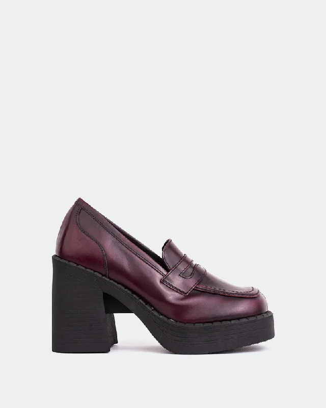 Women's Geometric - Patterned Loafers in Multicolor for a Fashion - Forward Look Weezer Burgundy Women's Geometric - Patterned Loafers in Multicolor for a Fashion - Forward Look Weezer Burgundy