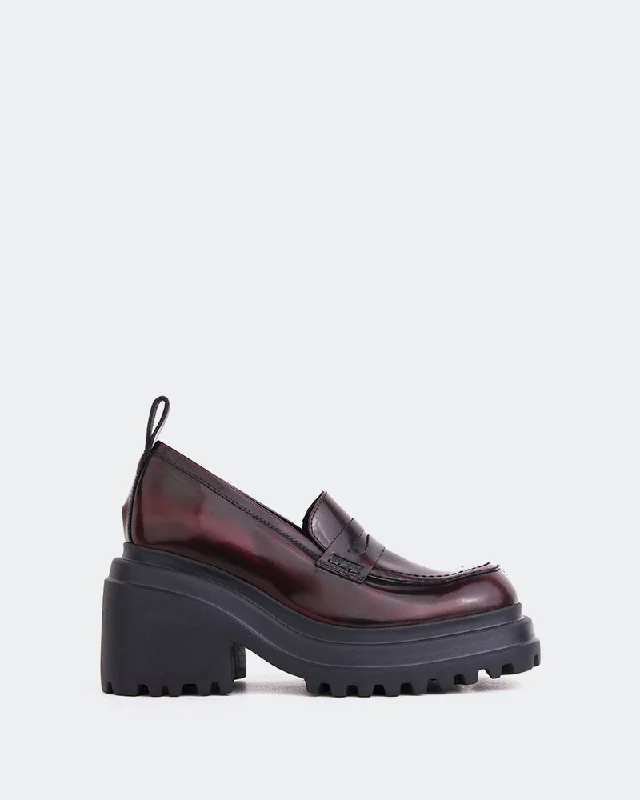Women's Premium Leather Tassel Loafers in Dark Brown for a Classic Office Look Legend Burgundy