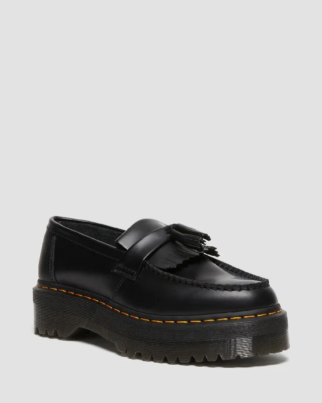 Women's Premium Leather Tassel Loafers in Dark Brown for a Classic Office Look Adrian Quad Leather Platform Tassle Loafers Women's Premium Leather Tassel Loafers in Dark Brown for a Classic Office Look Adrian Quad Leather Platform Tassle Loafers