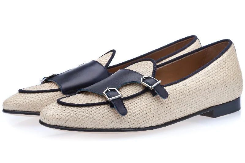 Women's Knitted Cable Pattern Slippers with a Non - Slip Sole in Cream for Indoor Comfort TANGERINE 7 RAFIA WHITE BELGIAN LOAFERS Women's Knitted Cable Pattern Slippers with a Non - Slip Sole in Cream for Indoor Comfort TANGERINE 7 RAFIA WHITE BELGIAN LOAFERS