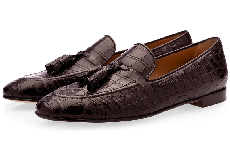 Women's Backless Slippers with a Furry Trim in Light Pink for a Cute and Casual Look PHILIPPE CROCODILE COCOA LOAFERS Women's Backless Slippers with a Furry Trim in Light Pink for a Cute and Casual Look PHILIPPE CROCODILE COCOA LOAFERS