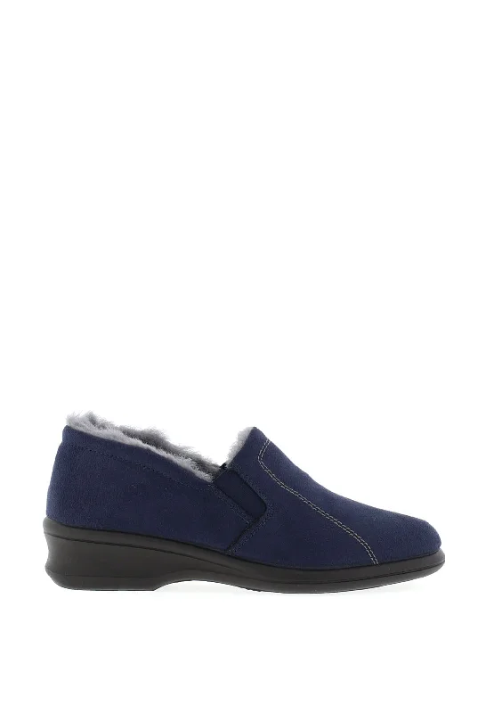 Women's Slippers with a Quilted Pattern in Gray for Added Style Rohde Womens Wool Lined Slippers, Navy Women's Slippers with a Quilted Pattern in Gray for Added Style Rohde Womens Wool Lined Slippers, Navy