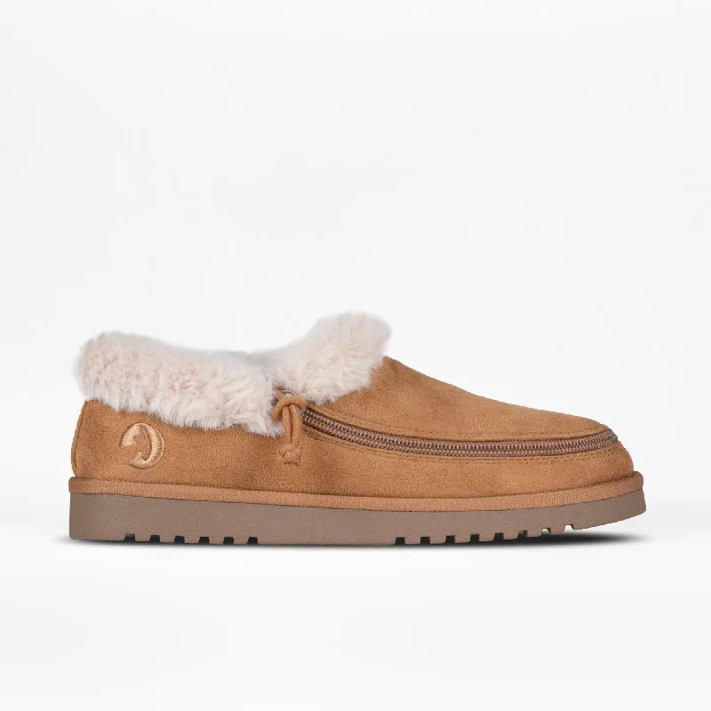 Women's Moccasin - Style Slippers with Fringe Detail in Brown for a Rustic Look Women's Chestnut BILLY Cozy Slipper Women's Moccasin - Style Slippers with Fringe Detail in Brown for a Rustic Look Women's Chestnut BILLY Cozy Slipper