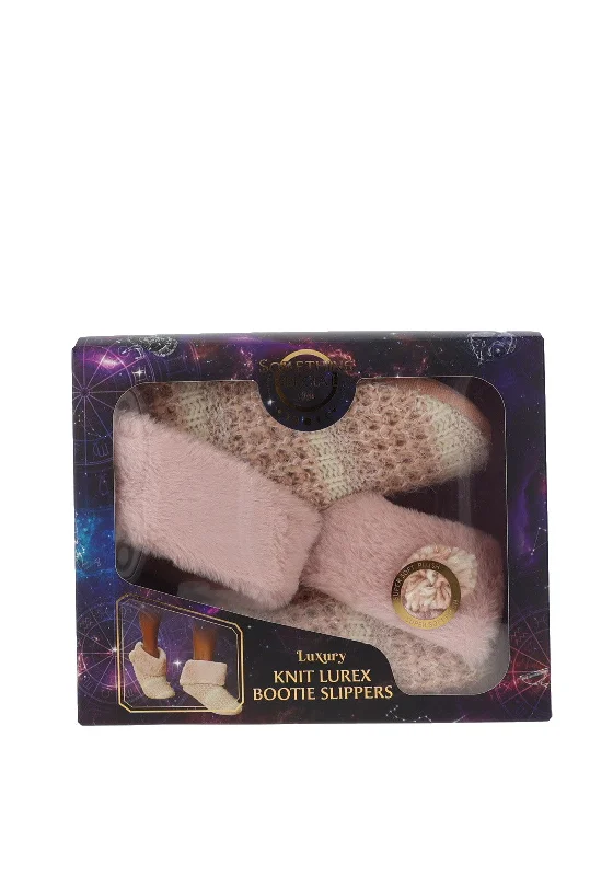 Women's Faux Fur Lined Slippers with Memory Foam Insoles in Pink for Cozy Nights Something Special Ladies Luxury Knit Bootie Slippers, Pale Pink Women's Faux Fur Lined Slippers with Memory Foam Insoles in Pink for Cozy Nights Something Special Ladies Luxury Knit Bootie Slippers, Pale Pink