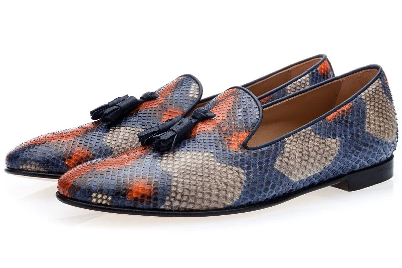 Women's Ballet Flat - Style Slippers with a Rhinestone Embellishment in Silver for a Glamorous Touch DOMINIQUE PYTHON SUNRISE SLIPPERS Women's Ballet Flat - Style Slippers with a Rhinestone Embellishment in Silver for a Glamorous Touch DOMINIQUE PYTHON SUNRISE SLIPPERS