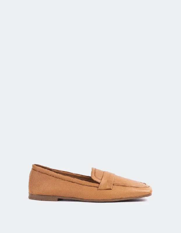 Women's Fur - Lined Loafers in Tan for a Cozy Winter Option Brescia Tan Leather