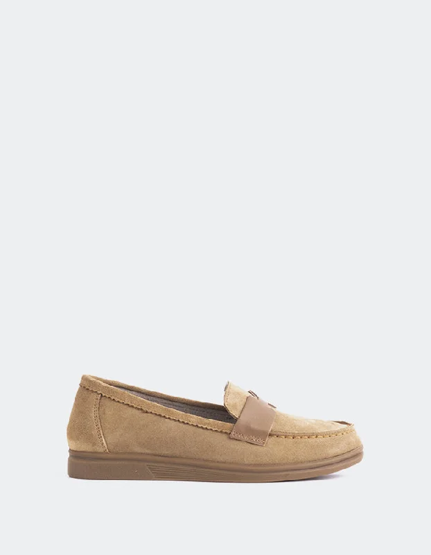 Women's Bow - Embellished Loafers in Red for a Feminine Touch Yasmin Tan Suede