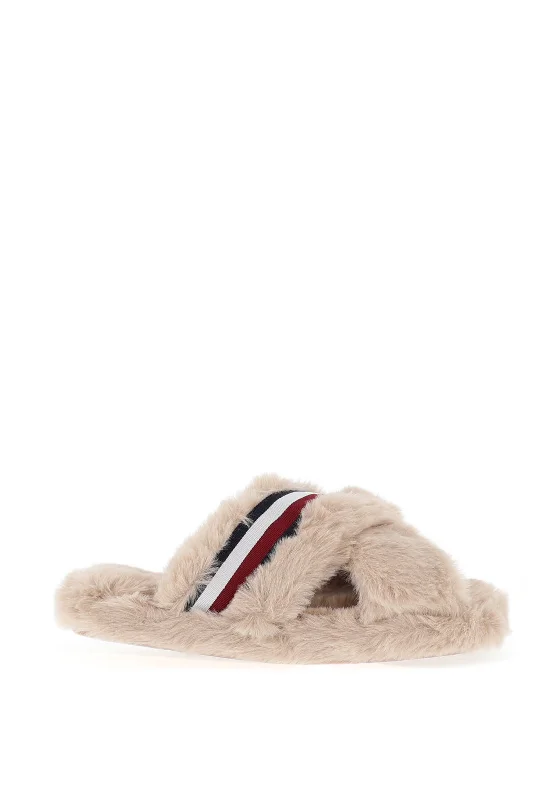 Women's Gel - Cushioned Slippers with a Soft Sole in Blue for All - Day Comfort Tommy Hilfiger Furry Home Slippers, Beige Women's Gel - Cushioned Slippers with a Soft Sole in Blue for All - Day Comfort Tommy Hilfiger Furry Home Slippers, Beige