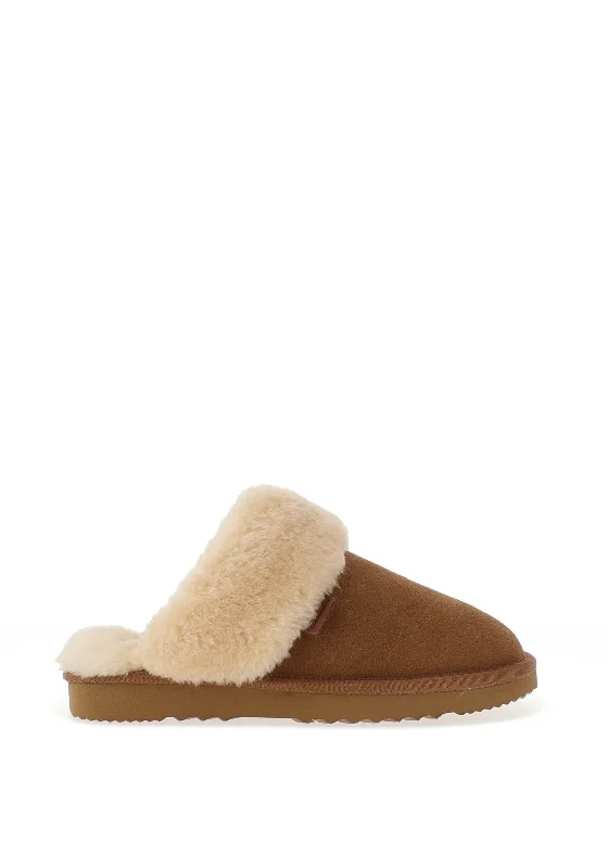 Women's Ballet Flat - Style Slippers with a Rhinestone Embellishment in Silver for a Glamorous Touch Yukon Canada Albert Slippers, Chestnut Women's Ballet Flat - Style Slippers with a Rhinestone Embellishment in Silver for a Glamorous Touch Yukon Canada Albert Slippers, Chestnut