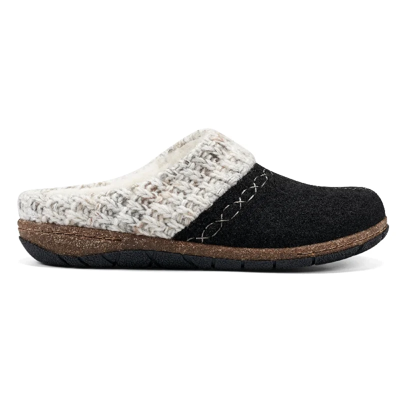 Women's Moccasin - Style Slippers with Fringe Detail in Brown for a Rustic Look Women's Elana Slipper Black Women's Moccasin - Style Slippers with Fringe Detail in Brown for a Rustic Look Women's Elana Slipper Black