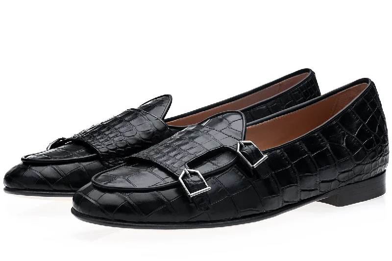 Women's Slippers with a Quilted Pattern in Gray for Added Style TANGERINE 7 CROCODILE BLACK BELGIAN LOAFERS Women's Slippers with a Quilted Pattern in Gray for Added Style TANGERINE 7 CROCODILE BLACK BELGIAN LOAFERS