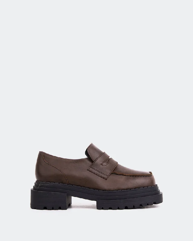Women's Tassel - Trimmed Loafers with a Low Heel in Olive Green for a Trendy Twist Patio Brown Leather Women's Tassel - Trimmed Loafers with a Low Heel in Olive Green for a Trendy Twist Patio Brown Leather