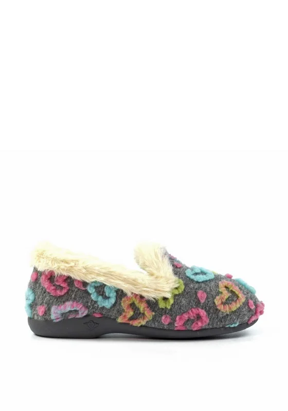 Women's Knitted Cable Pattern Slippers with a Non - Slip Sole in Cream for Indoor Comfort Lunar Elegance Truffle Heart Print Slippers, Grey Women's Knitted Cable Pattern Slippers with a Non - Slip Sole in Cream for Indoor Comfort Lunar Elegance Truffle Heart Print Slippers, Grey