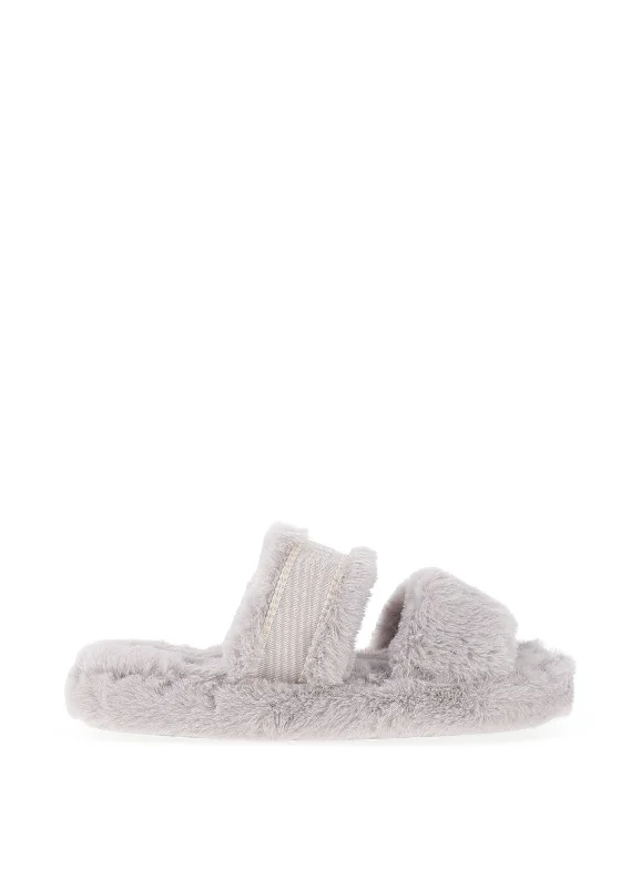 Women's Knitted Cable Pattern Slippers with a Non - Slip Sole in Cream for Indoor Comfort Tommy Hilfiger Fur Basics Slippers, Grey Women's Knitted Cable Pattern Slippers with a Non - Slip Sole in Cream for Indoor Comfort Tommy Hilfiger Fur Basics Slippers, Grey