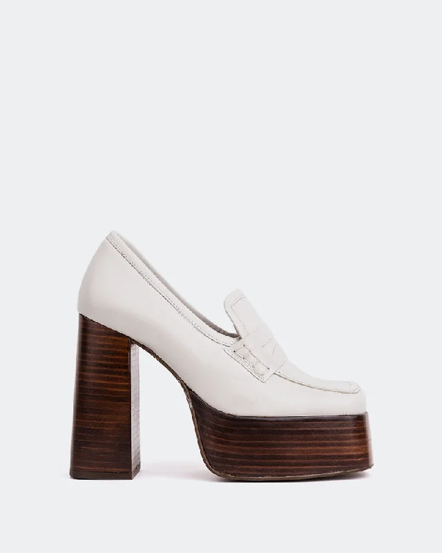 Women's Metallic Foil - Finish Loafers in Gold for a Glamorous Night Out Cyrus Off White Leather Women's Metallic Foil - Finish Loafers in Gold for a Glamorous Night Out Cyrus Off White Leather