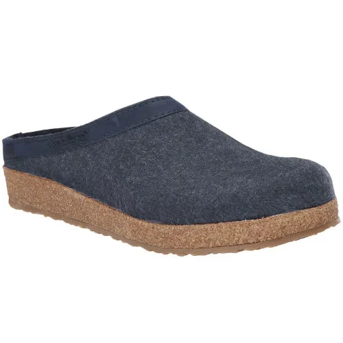 Women's Slippers with a Built - in Heel in Black for a Slightly Elevated Look Haflinger GZL79 Grizzly Wool Clog CAP BLUE (Uni) Women's Slippers with a Built - in Heel in Black for a Slightly Elevated Look Haflinger GZL79 Grizzly Wool Clog CAP BLUE (Uni)