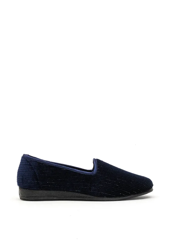 Women's Shearling Lined Slippers with a Fleece Upper in Tan for Ultimate Warmth Lunar Velvet Metallic Striped Slippers, Navy Women's Shearling Lined Slippers with a Fleece Upper in Tan for Ultimate Warmth Lunar Velvet Metallic Striped Slippers, Navy