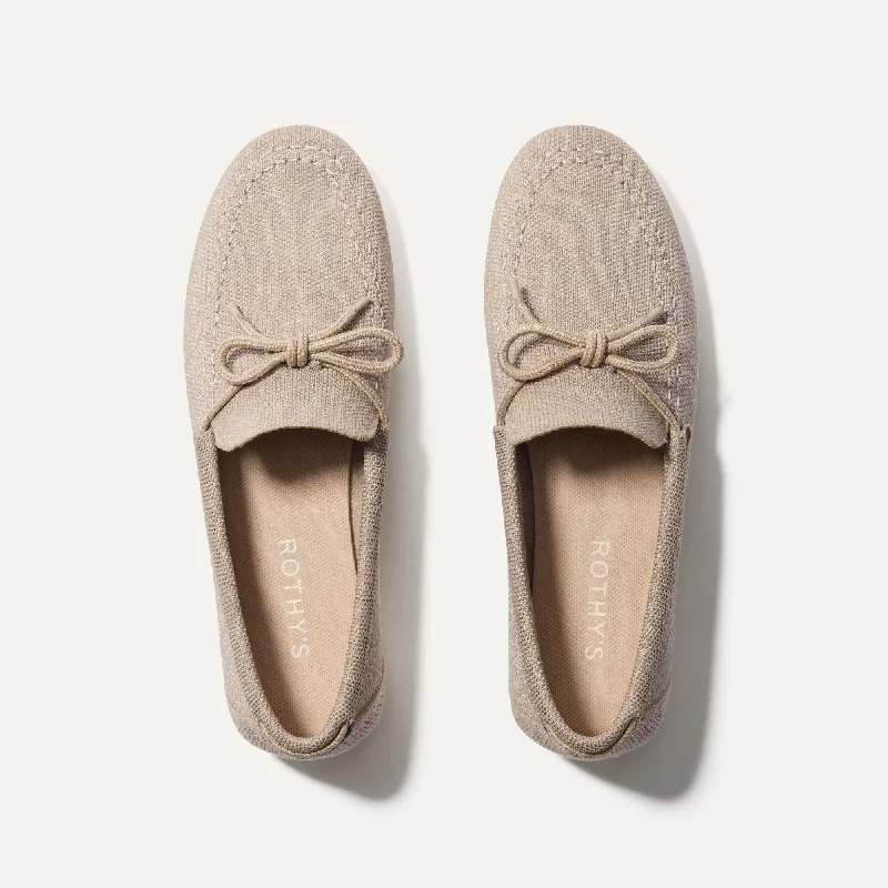 Women's Fur - Lined Loafers in Tan for a Cozy Winter Option The Boat Shoe - Shimmery Sand Women's Fur - Lined Loafers in Tan for a Cozy Winter Option The Boat Shoe - Shimmery Sand