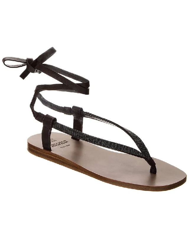 Plus Size Women's Wide - Width Platform Sandals in Black for Added Comfort and HeightBrunello Cucinelli Leather Sandal Plus Size Women's Wide - Width Platform Sandals in Black for Added Comfort and HeightBrunello Cucinelli Leather Sandal