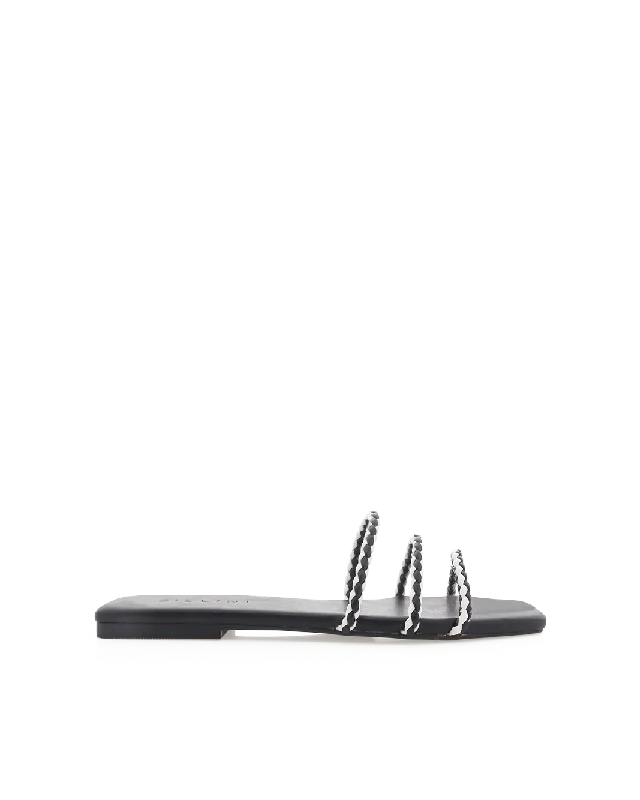 Women's Cork - Soled Espadrille Sandals with a Rope - Trimmed Upper in Navy for a Summer Vibe Women's Rhinestone - Embellished Open - Toe Sandals in Silver for a Glamorous Party LookFORREST - BLACK-WHITE CONTRAST Women's Cork - Soled Espadrille Sandals with a Rope - Trimmed Upper in Navy for a Summer Vibe Women's Rhinestone - Embellished Open - Toe Sandals in Silver for a Glamorous Party LookFORREST - BLACK-WHITE CONTRAST