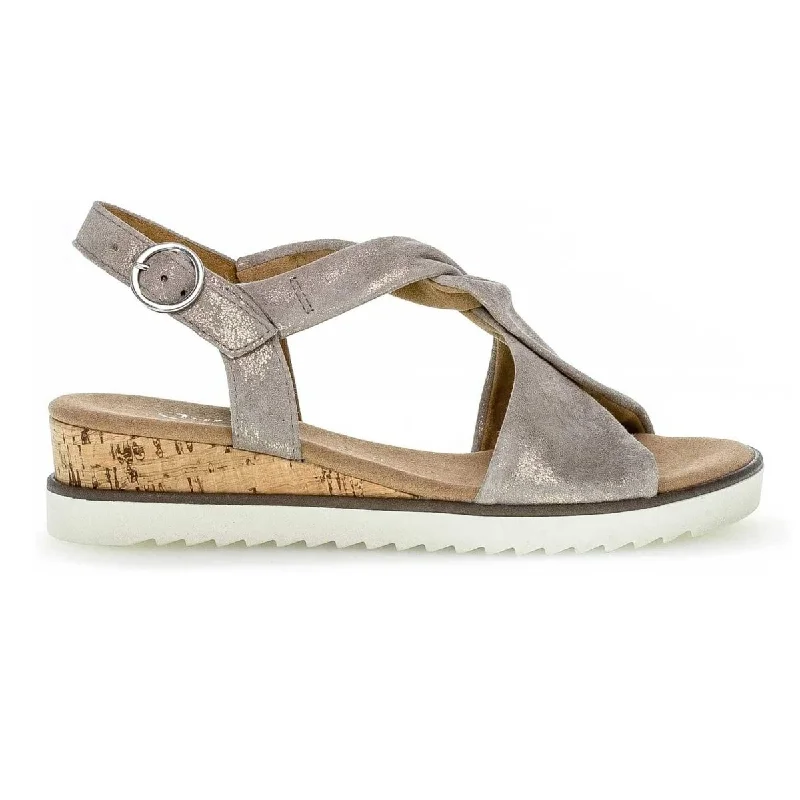 Women's Sandals with a Glitter - Coated Strap in Gold for a Sparkly Summer OutfitWomen's Sandals with a Glitter - Coated Strap in Gold for a Sparkly Summer OutfitGabor Women's 22.751.95 Beige