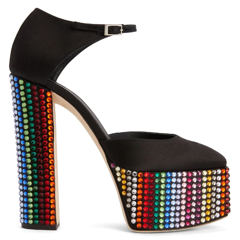 Women's Sandals with a Wedge Heel and a Tassel Detail in Orange for a Trendy Look Adjustable Strap Women's Sandals with a Padded Heel in Pink for a Custom FitGiuseppe Zanotti Bebe Strass