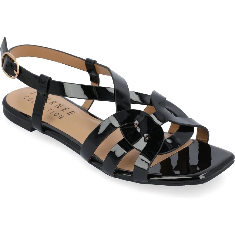 Women's Sandals with a Glitter - Coated Strap in Gold for a Sparkly Summer OutfitWomen's Sandals with a Glitter - Coated Strap in Gold for a Sparkly Summer OutfitJournee Collection Womens ALORRA Cushioned Footbed Open Toe Flatform Sandals