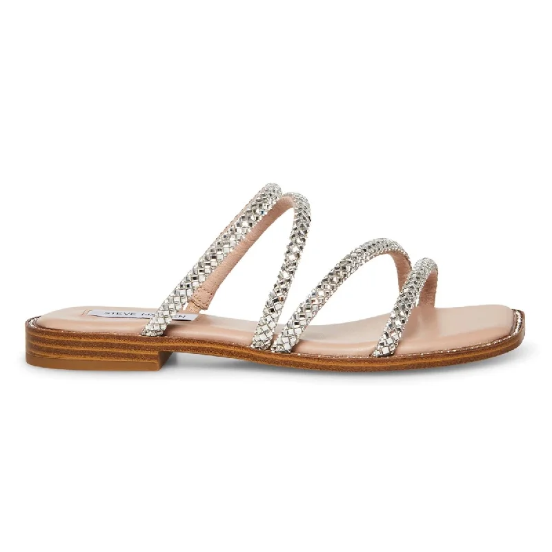 Women's Sandals with a Glitter - Coated Strap in Gold for a Sparkly Summer OutfitWomen's Sandals with a Glitter - Coated Strap in Gold for a Sparkly Summer OutfitSteve Madden Women's Starie Silver Rhinestone