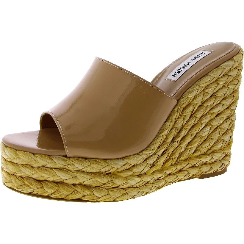Shock - Absorbing Women's Sandals with a Soft Insole in Black for Active LifestylesSteve Madden Womens Tabitha Patent Platform Wedge Sandals Shock - Absorbing Women's Sandals with a Soft Insole in Black for Active LifestylesSteve Madden Womens Tabitha Patent Platform Wedge Sandals