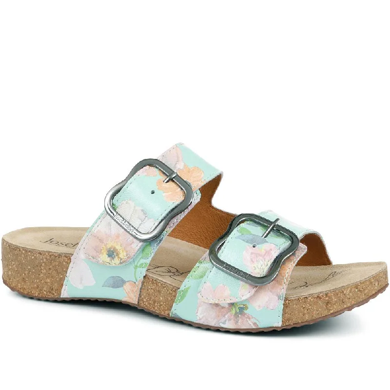 Women's Sandals with a Glitter - Coated Strap in Gold for a Sparkly Summer OutfitTonga 64 Leather Mule Sandals - JOSEF35503 / 321 883 Women's Sandals with a Glitter - Coated Strap in Gold for a Sparkly Summer OutfitTonga 64 Leather Mule Sandals - JOSEF35503 / 321 883